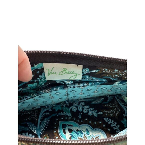 Vera Bradley Retired Java Blue Small Quilted HandBag Purse Brown Floral Paisley - Picture 9 of 9